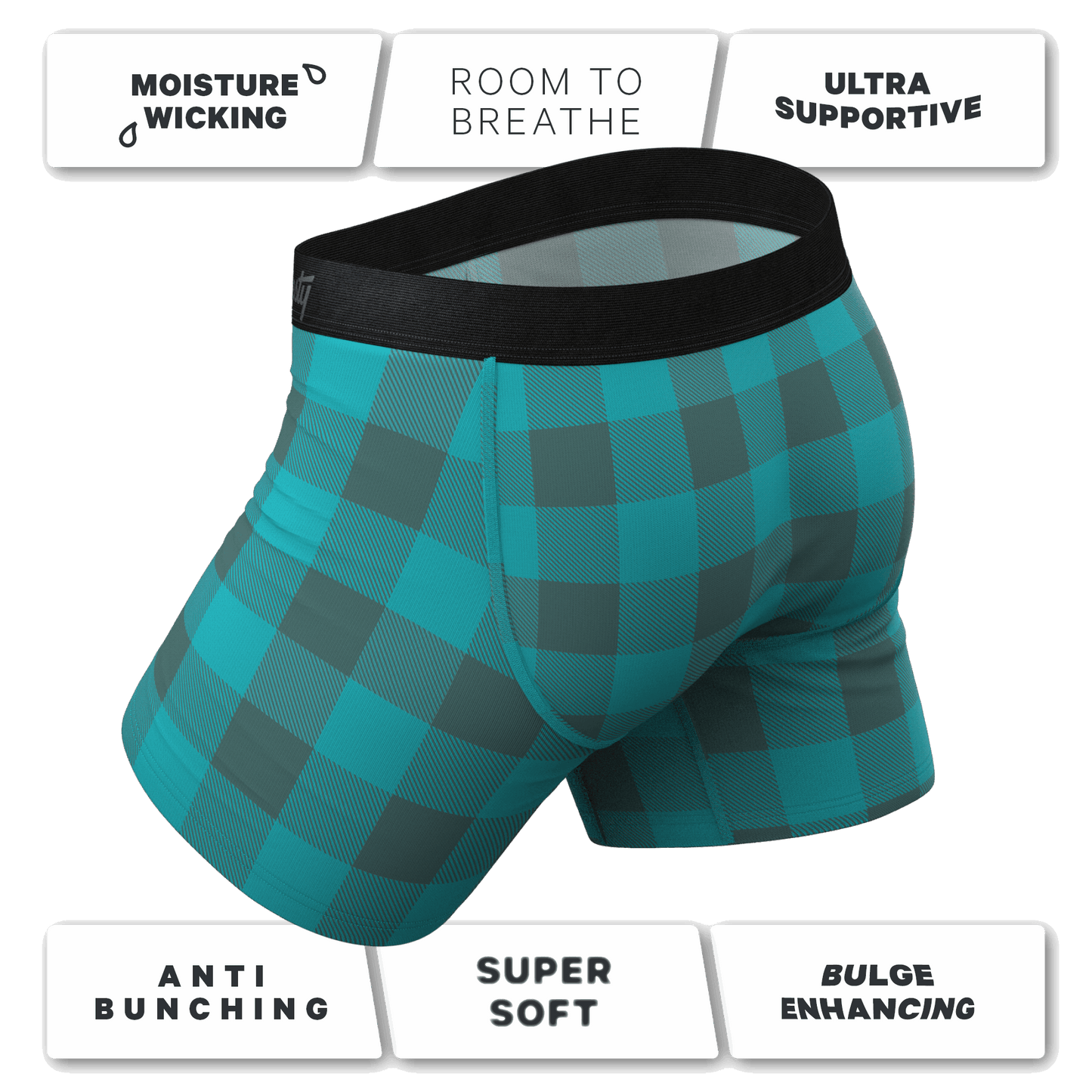 The Plaid And Simple | Green Buffalo Check Ball Hammock® Pouch Underwear