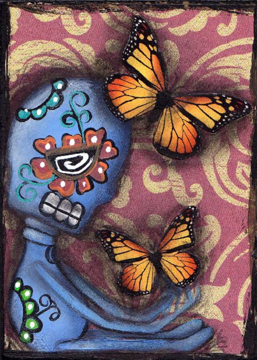 Black Market Art Company Playing with Monarchs Print