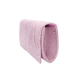 Pleated Shimmery Evening Clutch Crossbody Bag - Madeline Love - Flyclothing LLC