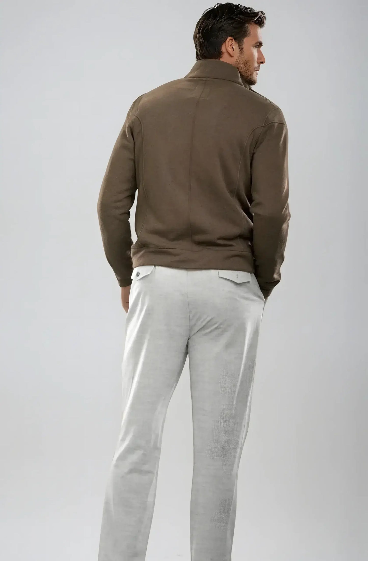 Pleated Wool Trouser Pants - Heather Grey - Buki - Flyclothing LLC