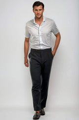 Pleated Wool Trouser Pants - Navy - Buki - Flyclothing LLC