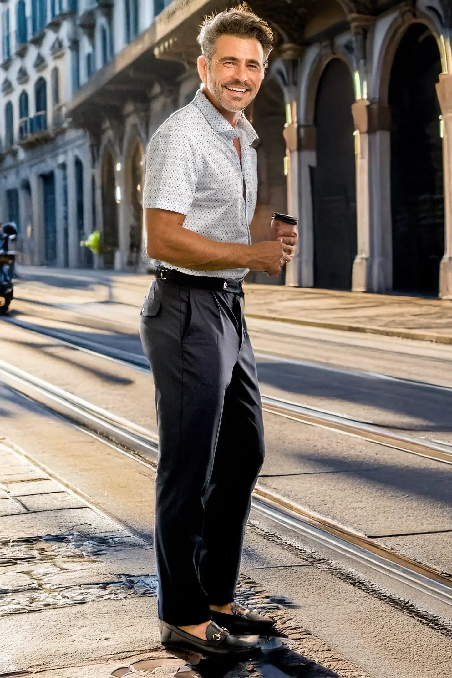 Pleated Wool Trouser Pants - Navy - Buki - Flyclothing LLC