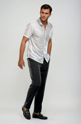 Pleated Wool Trouser Pants - Navy - Buki - Flyclothing LLC