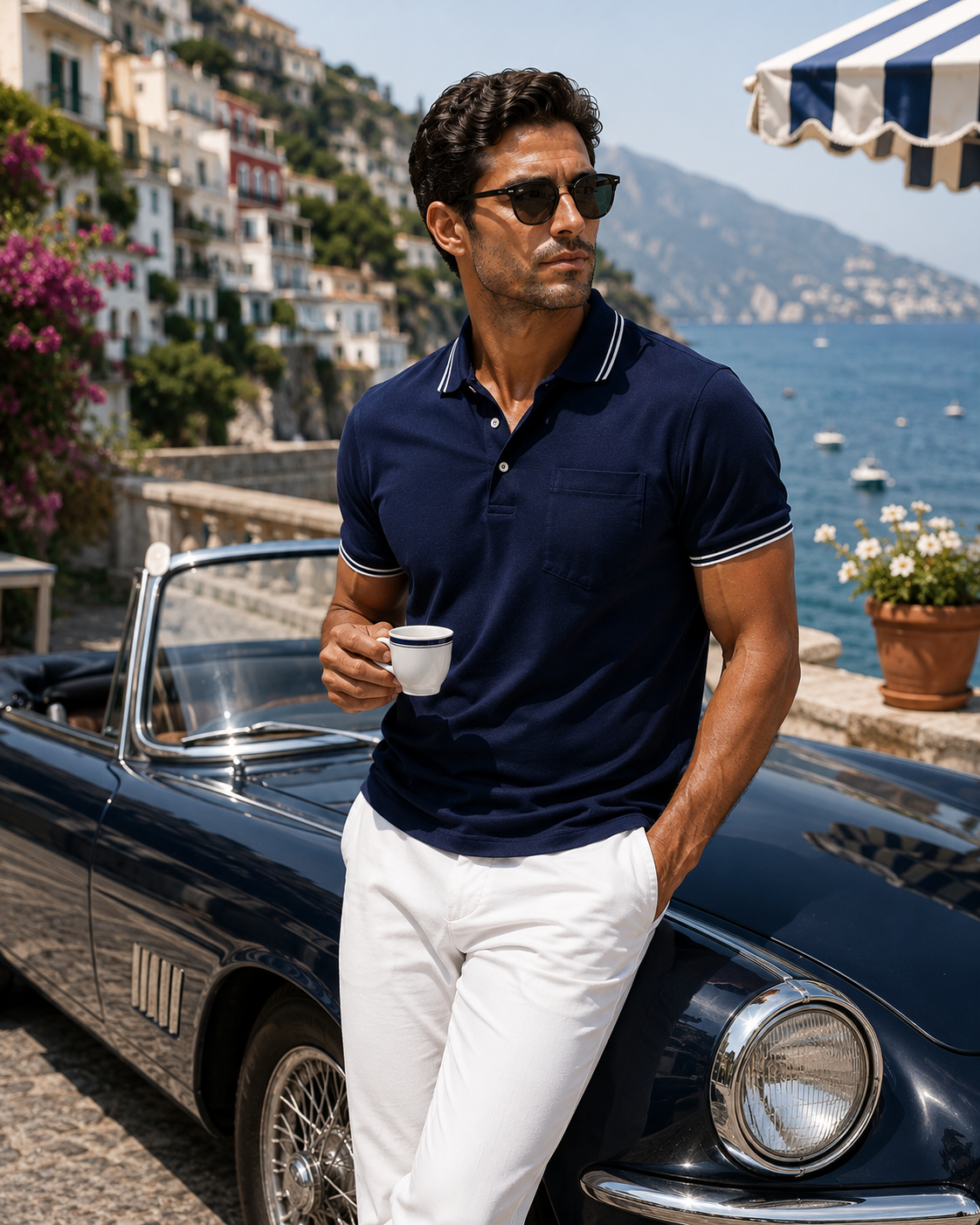 Pocket Polo Shirt - Navy - Buki - Flyclothing LLC