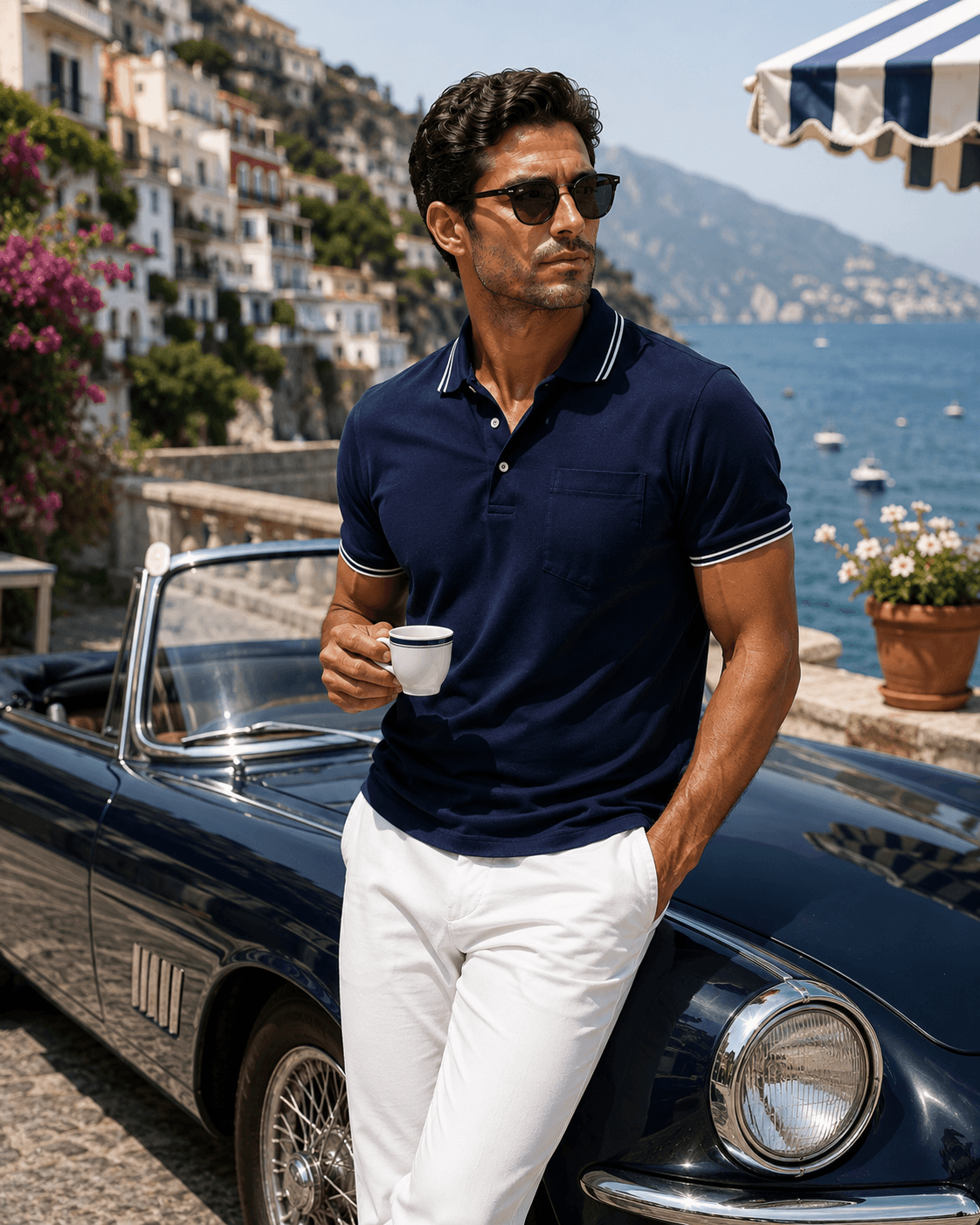 Pocket Polo Shirt - Navy - Buki - Flyclothing LLC