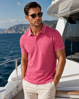 Pocket Polo Shirt - Pink - Buki - Flyclothing LLC