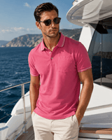 Pocket Polo Shirt - Pink - Buki - Flyclothing LLC