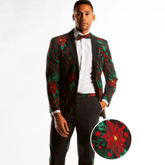 The Centerpiece | Poinsettia Ugly Christmas Suit - Shinesty