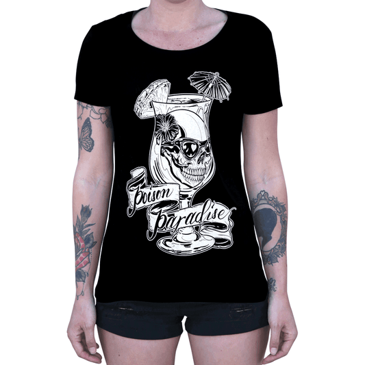 Black Market Art Company Poison Paradise Womens Loose Neck T-Shirt - Black Market Art Company - Flyclothing LLC