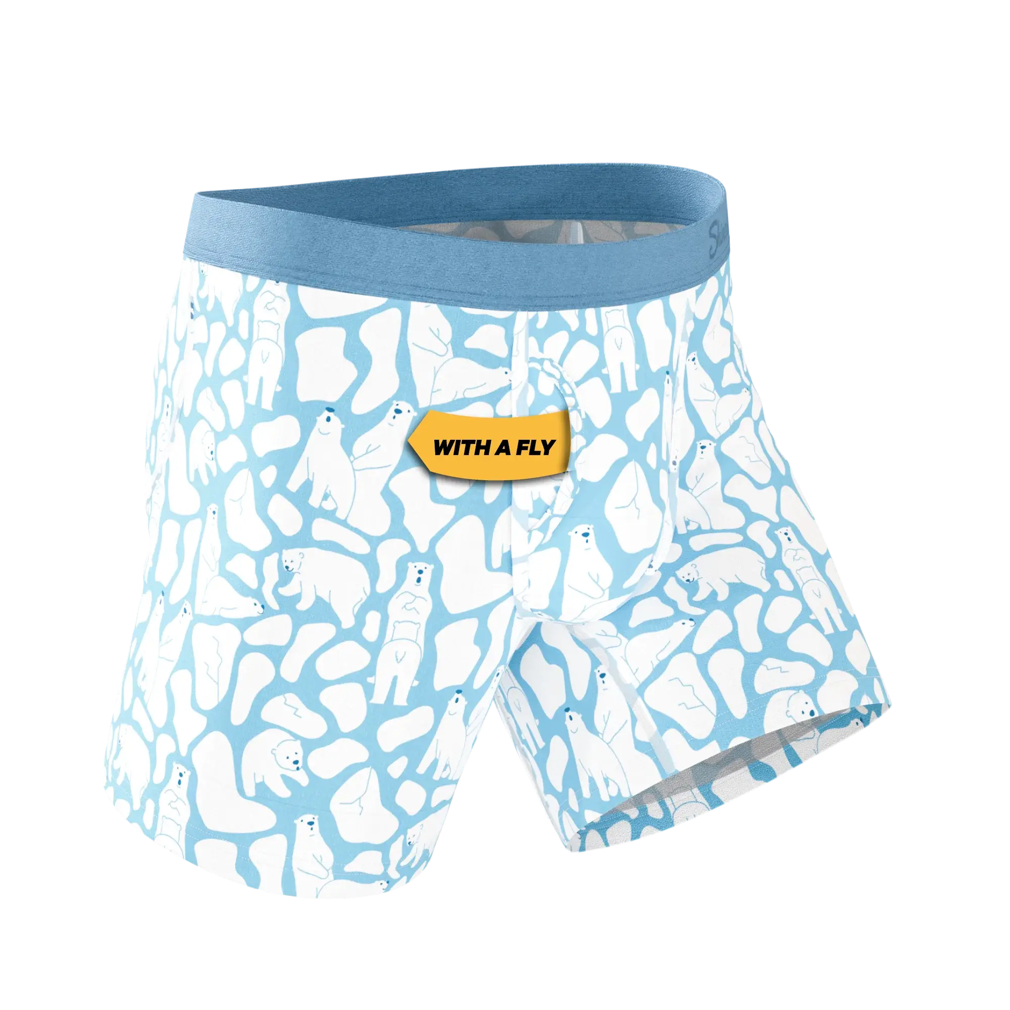 The Polar Polka | Polar Bear Scene Ball Hammock® Pouch Underwear With Fly - Shinesty - Flyclothing LLC