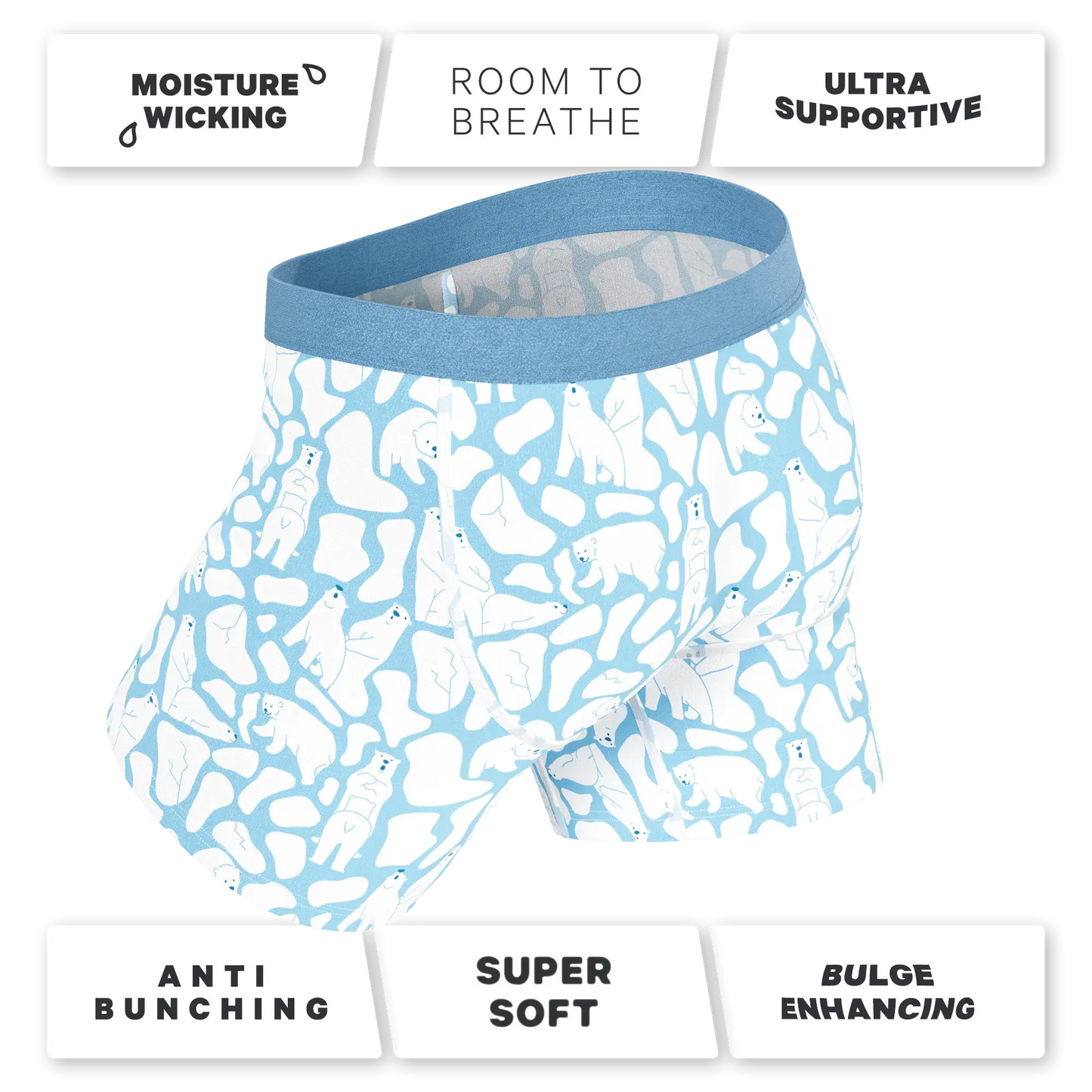 The Polar Polka | Polar Bear Scene Ball Hammock® Pouch Underwear With Fly - Shinesty - Flyclothing LLC