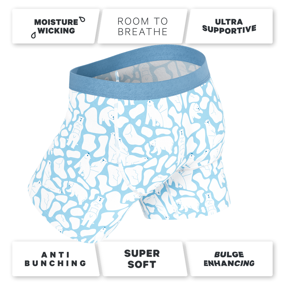 The Polar Polka | Polar Bear Scene Ball Hammock® Pouch Underwear With Fly - Shinesty - Flyclothing LLC