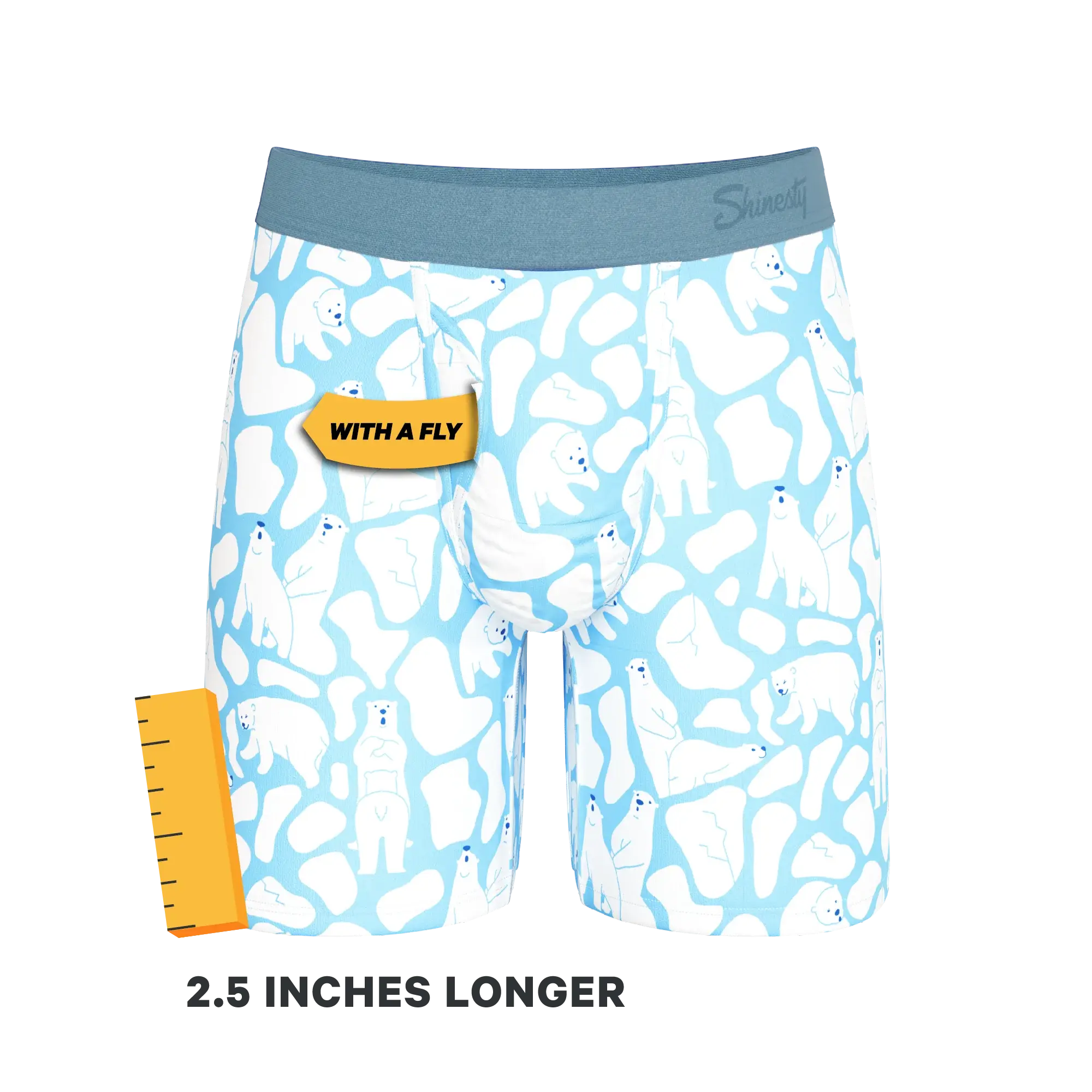 The Polar Polka | Polar Bear Scene Long Leg Ball Hammock® Pouch Underwear With Fly - Shinesty - Flyclothing LLC