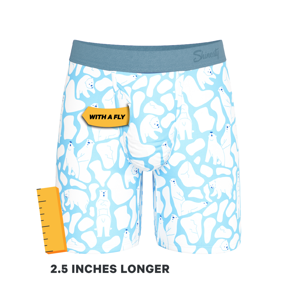 The Polar Polka | Polar Bear Scene Long Leg Ball Hammock® Pouch Underwear With Fly - Shinesty - Flyclothing LLC