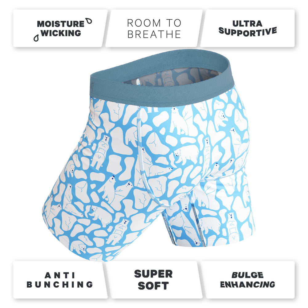 The Polar Polka | Polar Bear Scene Long Leg Ball Hammock® Pouch Underwear With Fly - Shinesty - Flyclothing LLC