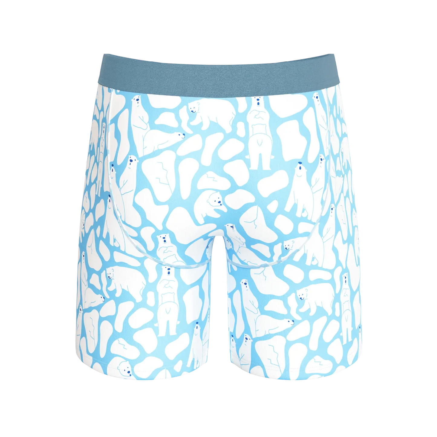 The Polar Polka | Polar Bear Scene Long Leg Ball Hammock® Pouch Underwear With Fly - Shinesty - Flyclothing LLC