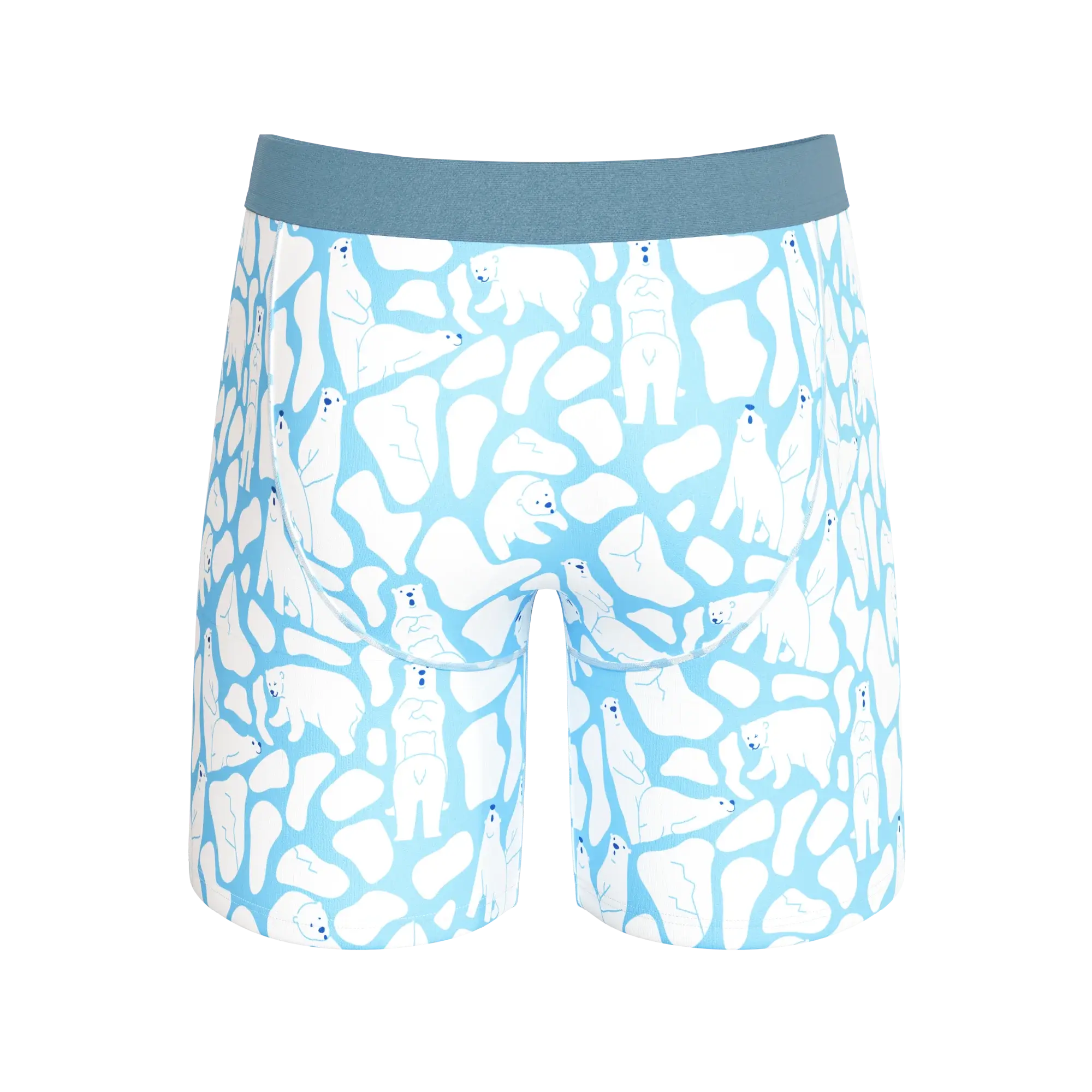 The Polar Polka | Polar Bear Scene Long Leg Ball Hammock® Pouch Underwear With Fly - Shinesty - Flyclothing LLC