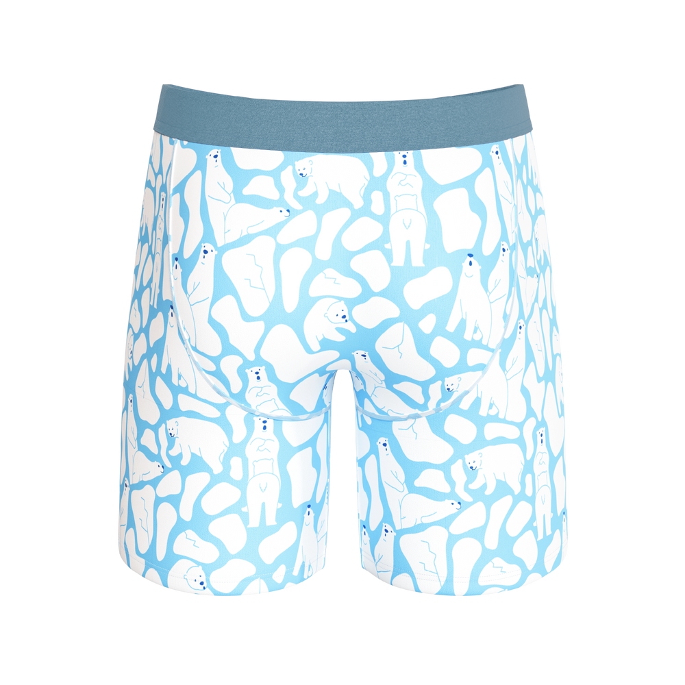 The Polar Polka | Polar Bear Scene Long Leg Ball Hammock® Pouch Underwear With Fly - Shinesty - Flyclothing LLC