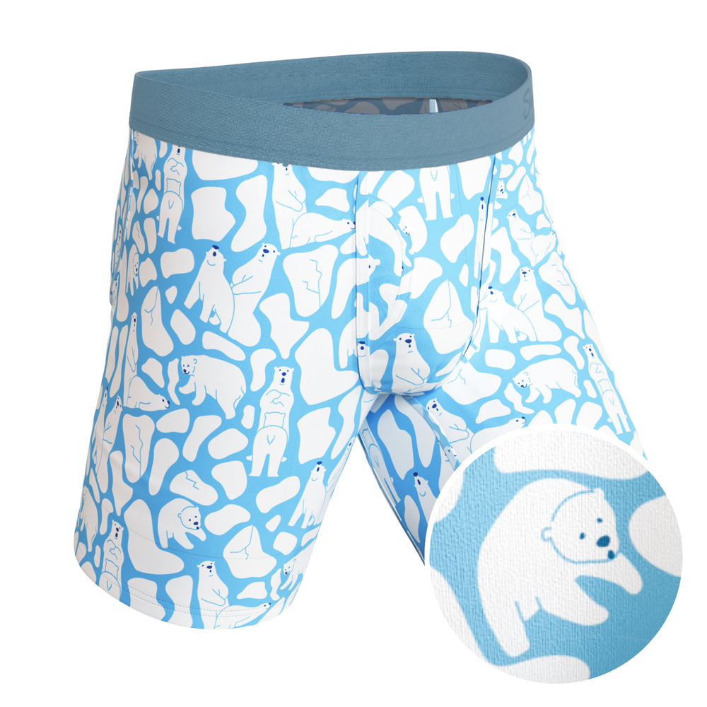 The Polar Polka | Polar Bear Scene Long Leg Ball Hammock® Pouch Underwear With Fly - Shinesty - Flyclothing LLC