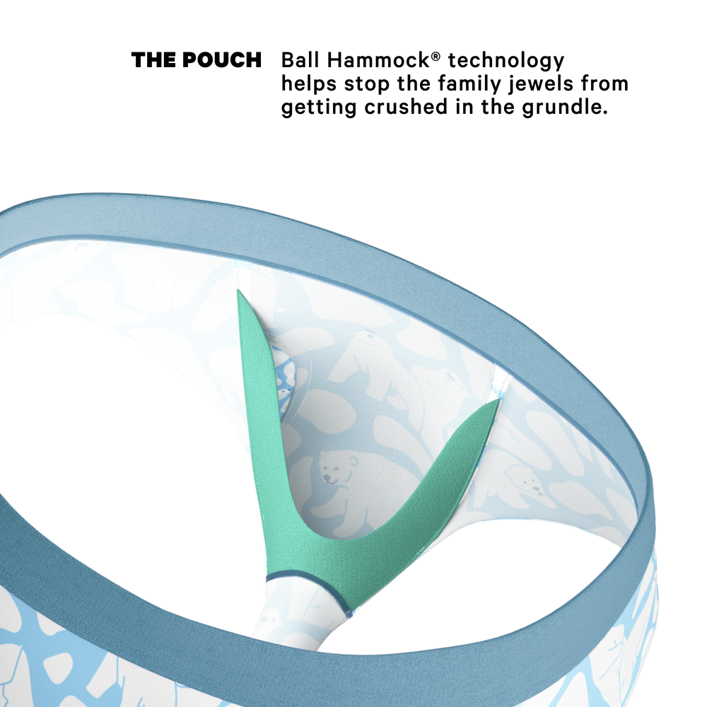 The Polar Polka | Polar Bear Scene Ball Hammock® Pouch Underwear Briefs - Shinesty - Flyclothing LLC