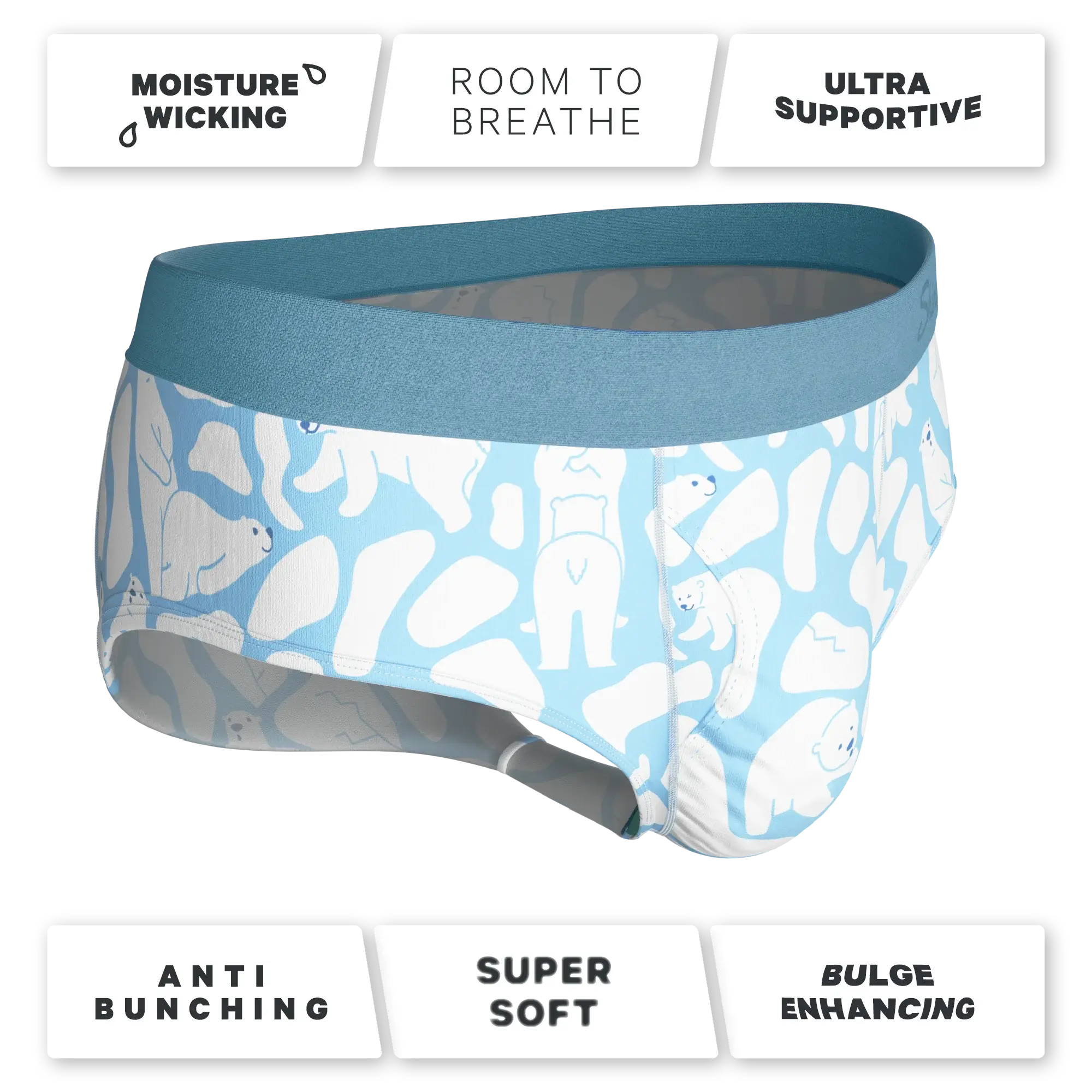 The Polar Polka | Polar Bear Scene Ball Hammock® Pouch Underwear Briefs - Shinesty - Flyclothing LLC