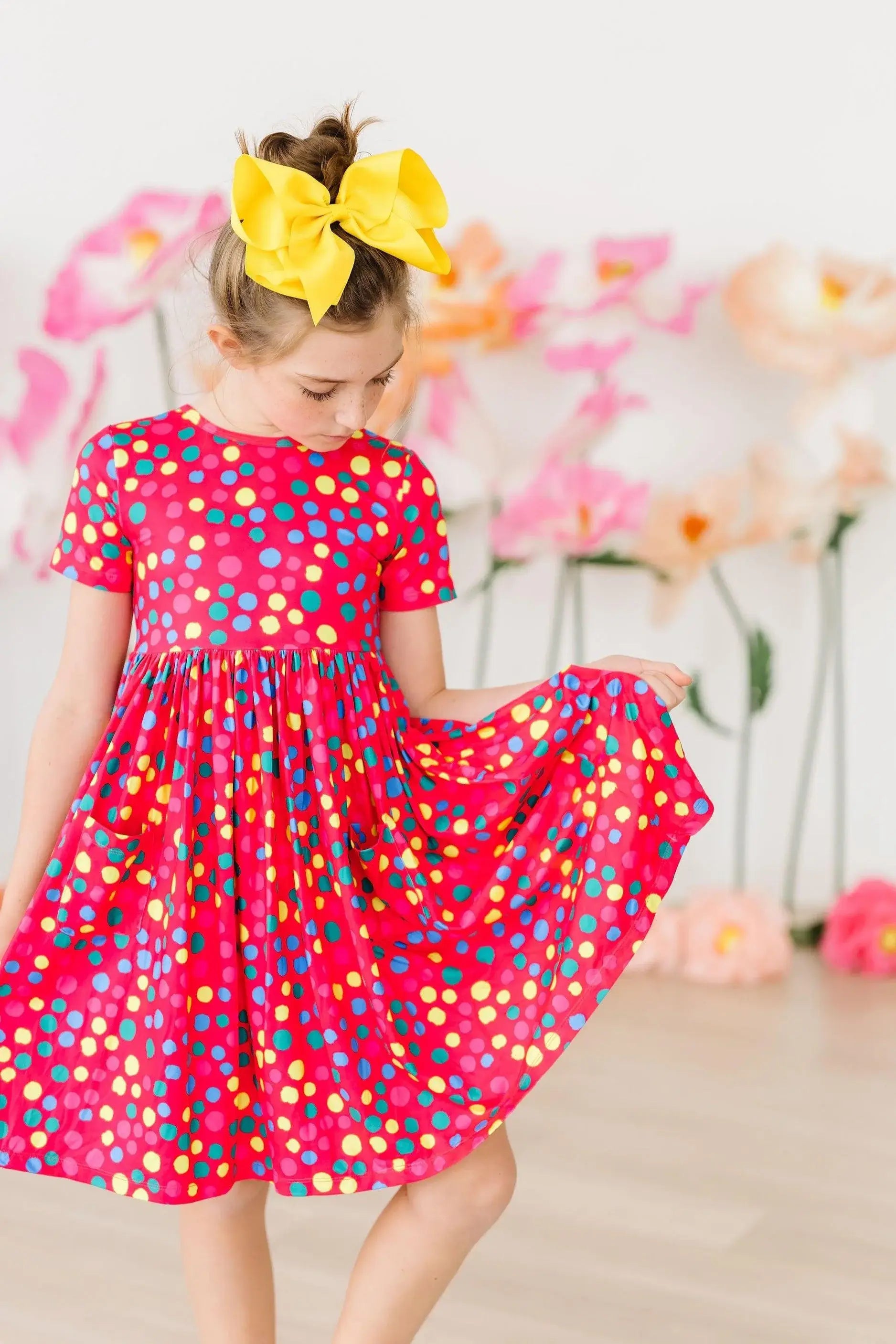Polka Dot Party S/S Pocket Twirl Dress - Mila & Rose ® - Flyclothing LLC