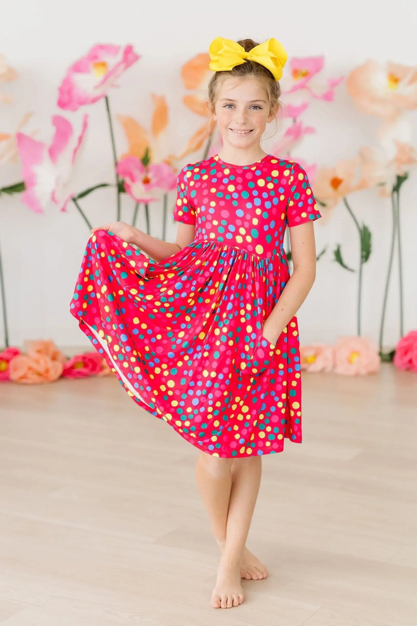 Polka Dot Party S/S Pocket Twirl Dress - Mila & Rose ® - Flyclothing LLC