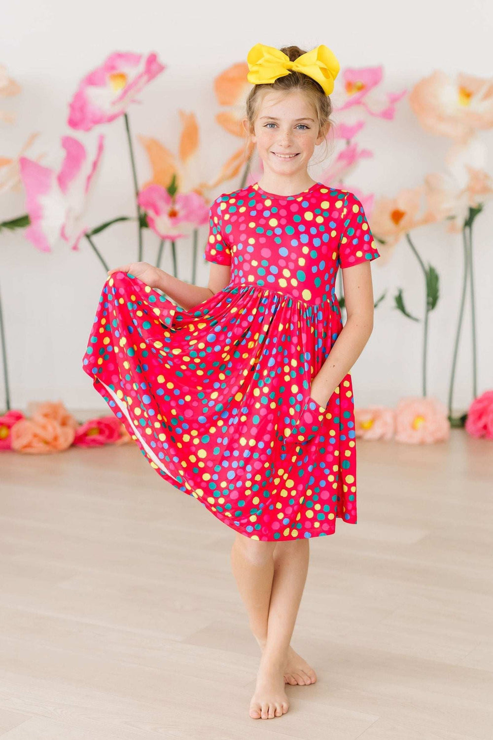 Polka Dot Party S/S Pocket Twirl Dress - Mila & Rose ® - Flyclothing LLC