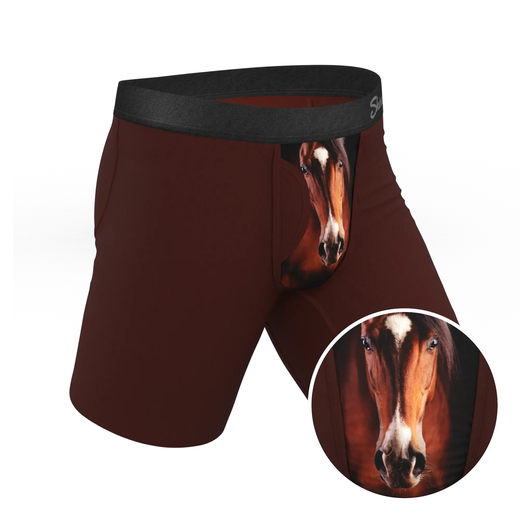 The Pony Express | Horse Long Leg Ball Hammock® Pouch Underwear With Fly - Shinesty - Flyclothing LLC