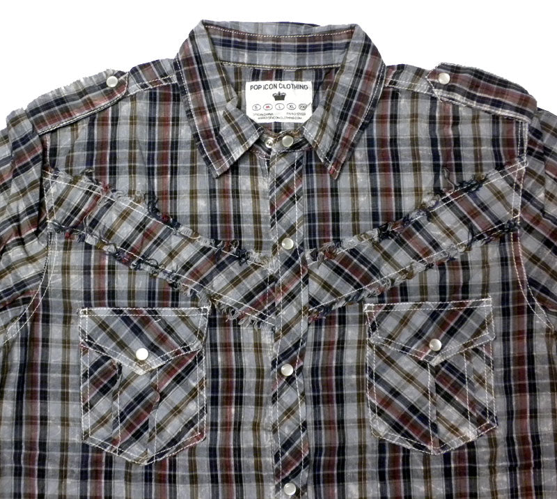 Pop Icon Purple Plaid Button Down Shirt - Pop Icon Clothing - Flyclothing LLC