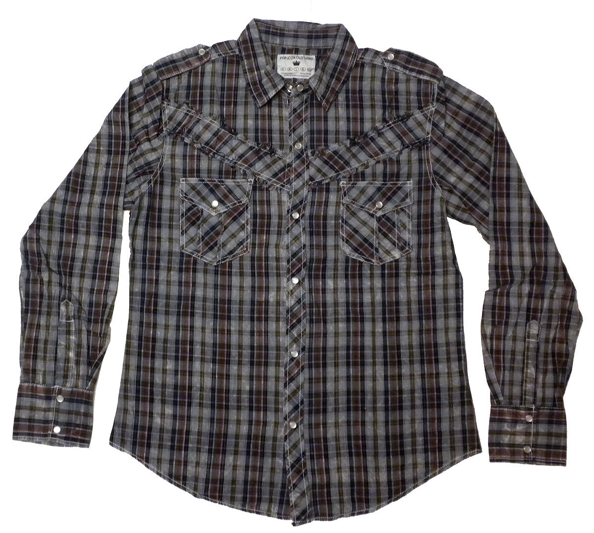 Pop Icon Purple Plaid Button Down Shirt - Pop Icon Clothing - Flyclothing LLC