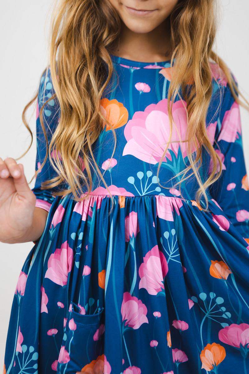 Poppies 3/4 Sleeve Pocket Twirl Dress - Mila & Rose ® - Flyclothing LLC