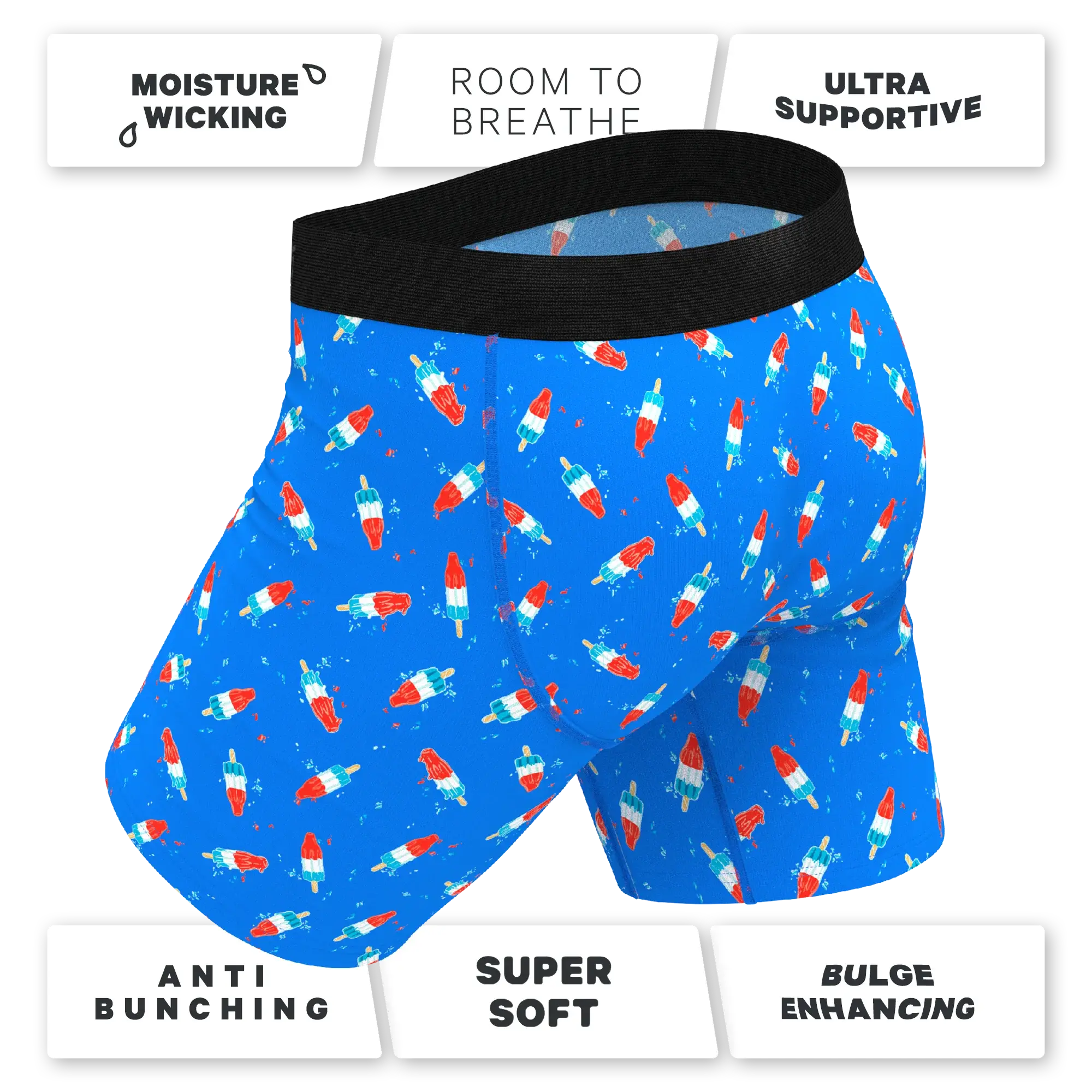 The Popsicle Stick Apex | USA Popsicle Long Leg Ball Hammock® Pouch Underwear With Fly - Shinesty - Flyclothing LLC