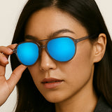 Poseidon Mirrored Blue – Tangle-Free Floating Aviators - TopFoxx - Flyclothing LLC