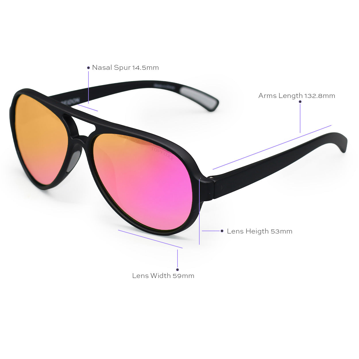 Poseidon Mirrored Pink – Tangle-Free Floating Aviators - TopFoxx - Flyclothing LLC