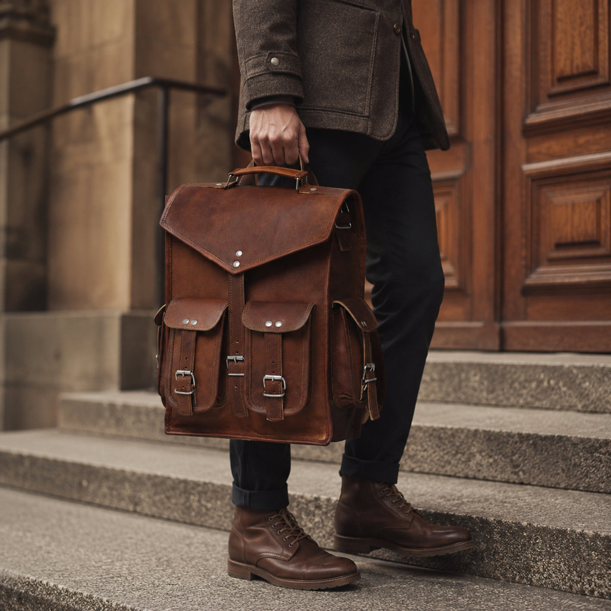 The Pre-Historic Convertible - Classy Leather Bags - Flyclothing LLC