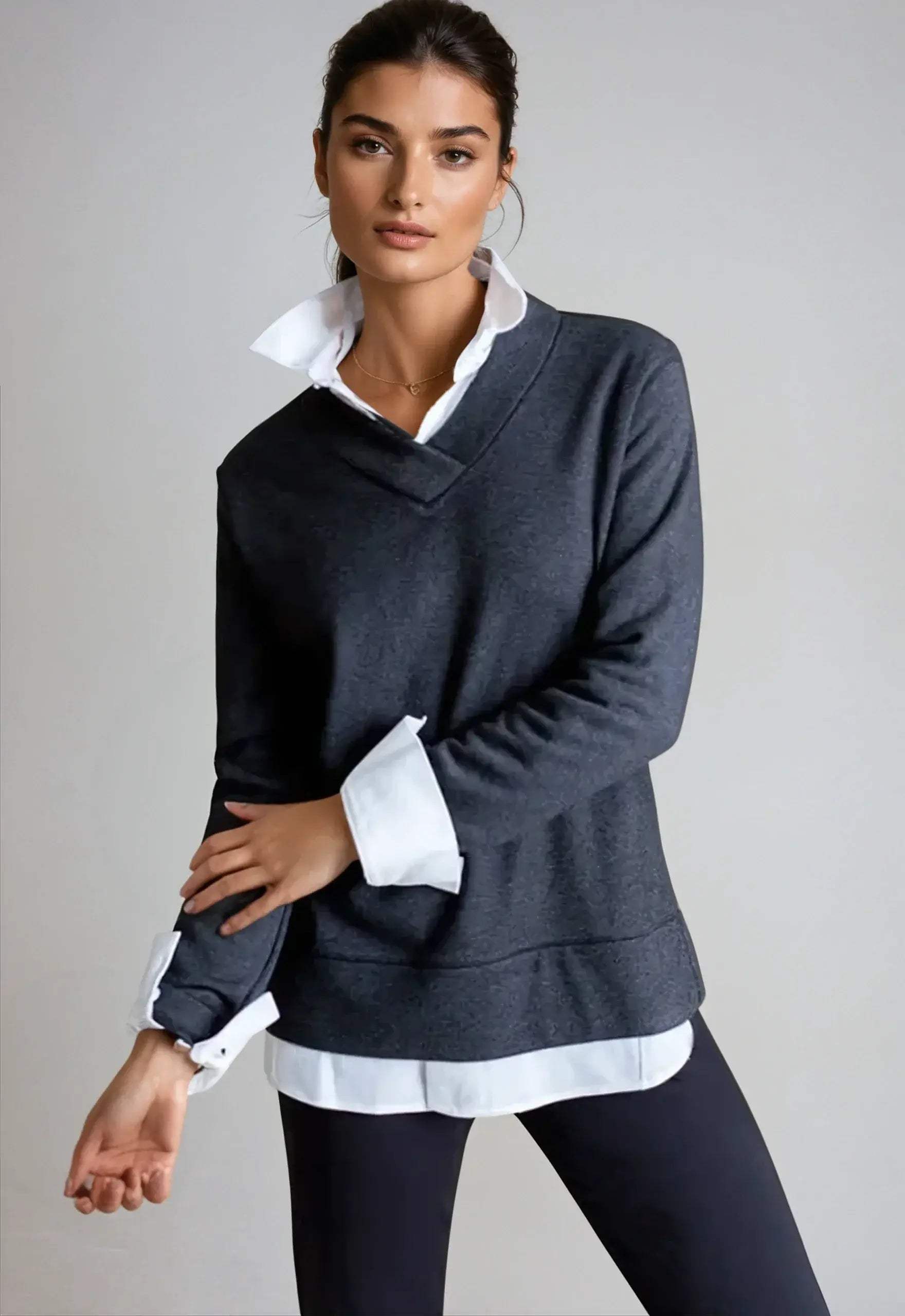 Power Vee 'Sweater' Sweatshirt - Charcoal Gray - Buki - Flyclothing LLC