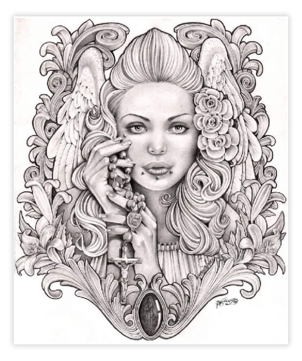 Black Market Art Company Praying Angel Print