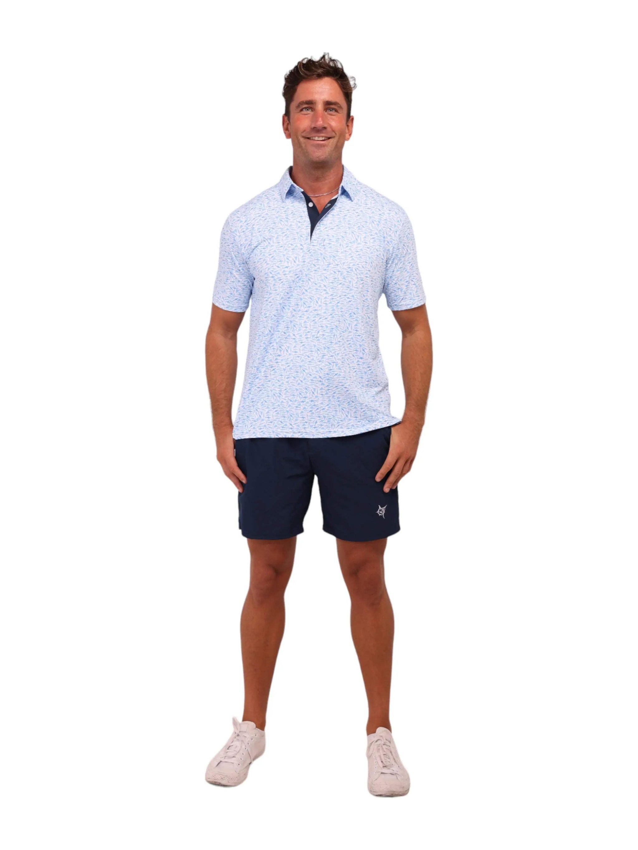 Predator Print Polo - White Water Life - Flyclothing LLC