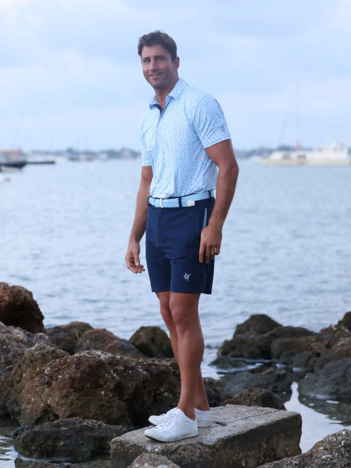 Predator Print Polo - White Water Life - Flyclothing LLC