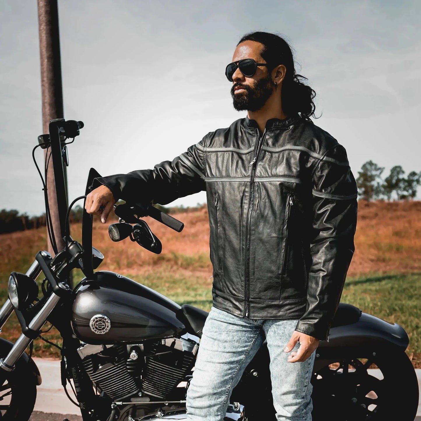 Viper - Men's Premium Leather Motorcycle Jacket - Unik Just for Bikers - Flyclothing LLC