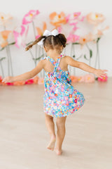 Preppy Floral Ruffle Cross Back Dress - Mila & Rose ® - Flyclothing LLC