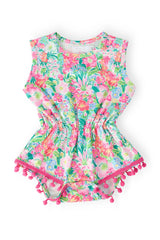 Preppy Petals Pom Pom Romper - Mila & Rose ® - Flyclothing LLC