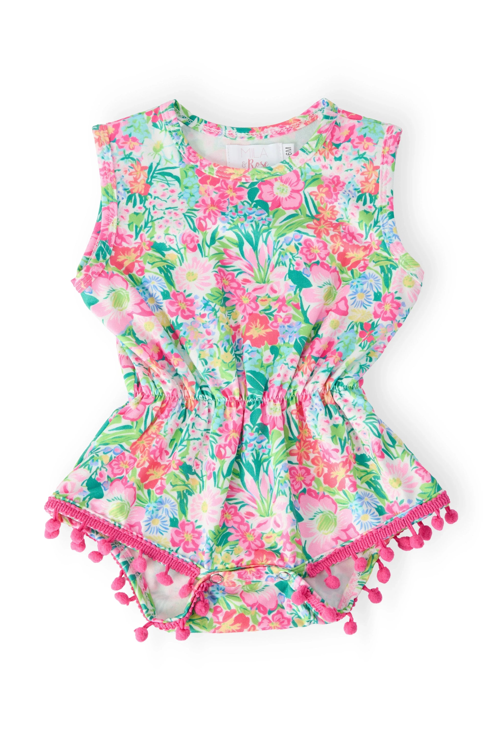 Preppy Petals Pom Pom Romper - Mila & Rose ® - Flyclothing LLC
