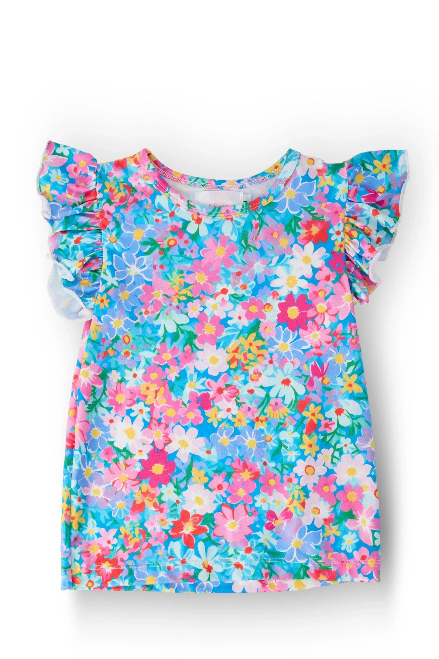 Preppy Floral S/S Ruffle Tee - Mila & Rose ® - Flyclothing LLC