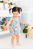 Preppy Floral Ruffle Cross Back Romper - Mila & Rose ®