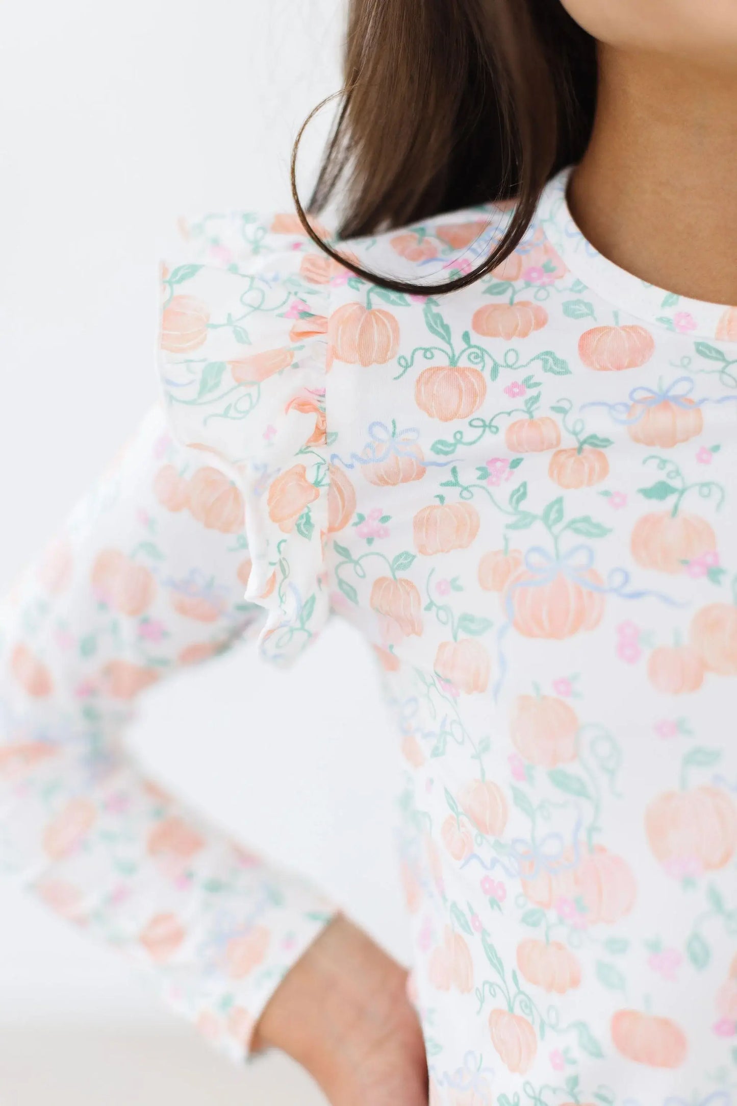 Pretty Pumpkins L/S Ruffle Tee - Mila & Rose ® - Flyclothing LLC