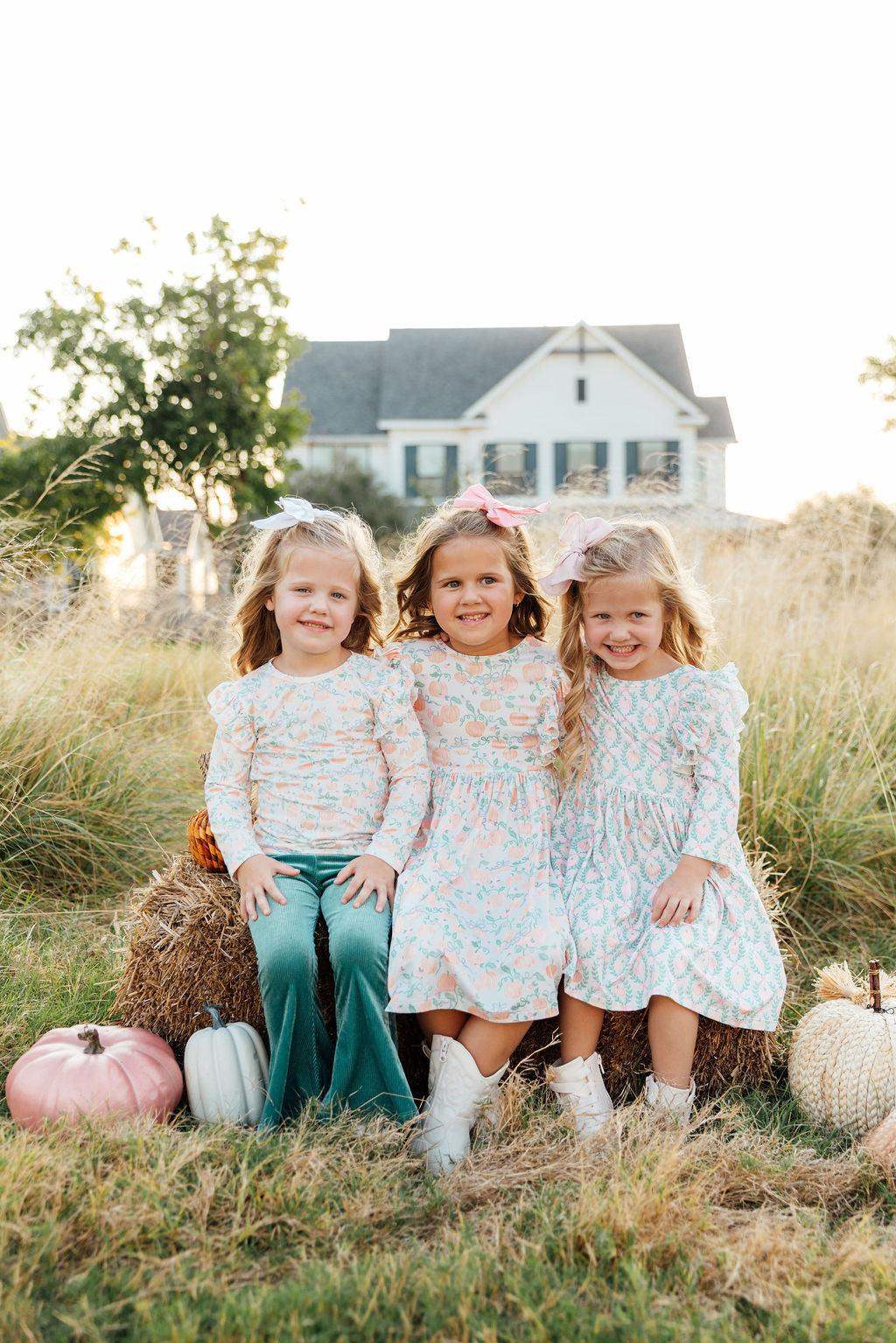 Pretty Pumpkins Ruffle Twirl Dress - Mila & Rose ® - Flyclothing LLC