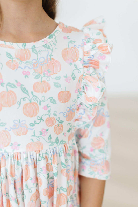 Pretty Pumpkins Ruffle Twirl Dress - Mila & Rose ® - Flyclothing LLC
