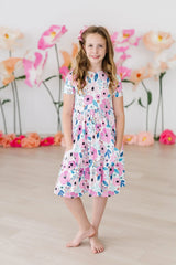 Pretty in Purple S/S Pocket Twirl Dress - Mila & Rose ® - Flyclothing LLC